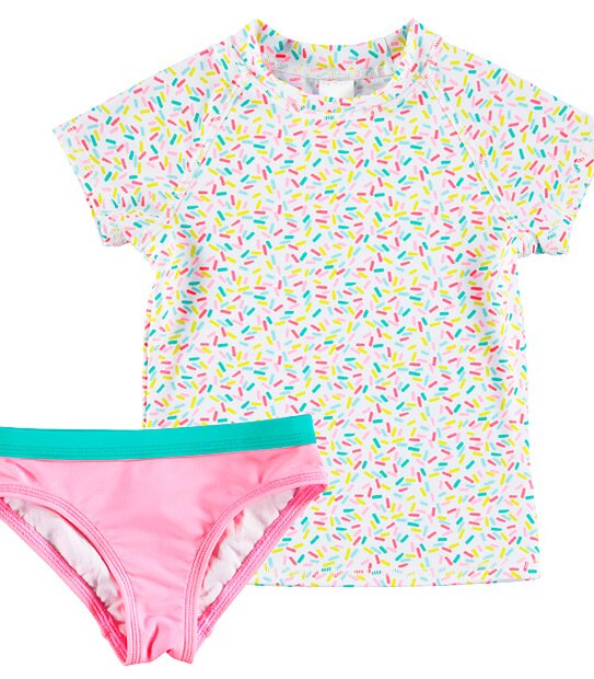 Girls' Confetti Print Rash Vest Set
