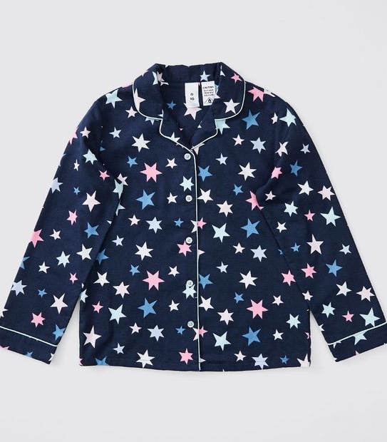 Girls Flannelette Pyjama Set - Navy Blue