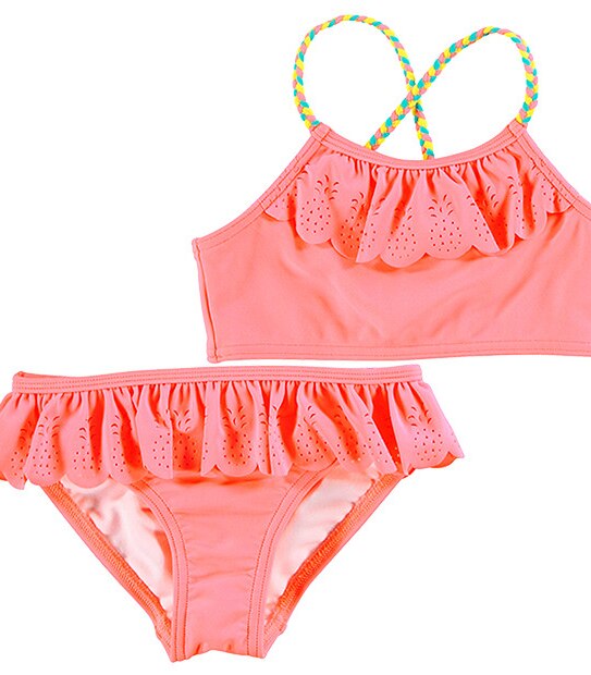 Girls' Two Piece Laser Cut Pineapple Bikini Set