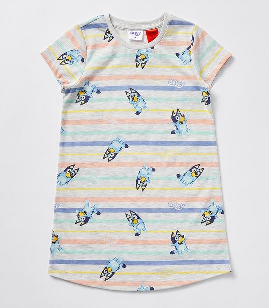 Bluey Striped Nightie - Grey