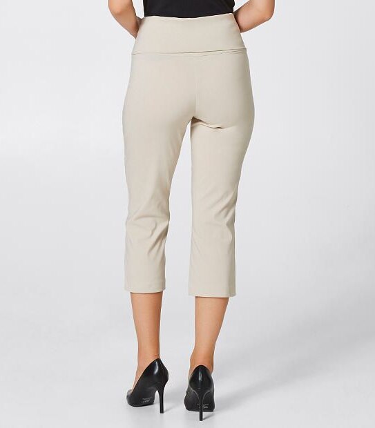 Bengaline Foldover Waist Crop Pants