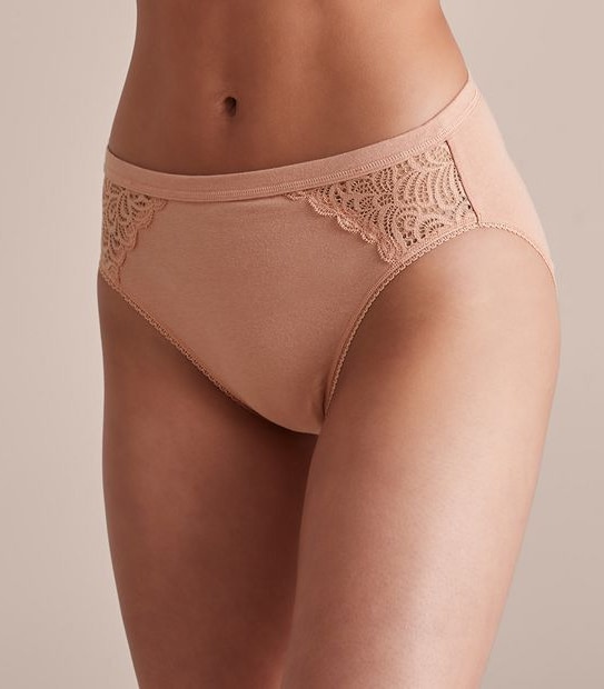 Cotton and Lace High Cut Briefs; Style: LHF27842