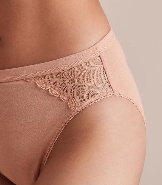 Cotton and Lace High Cut Briefs; Style: LHF27842