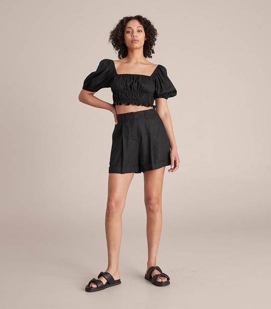 Lily Loves Linen Blend Tailored Shorts
