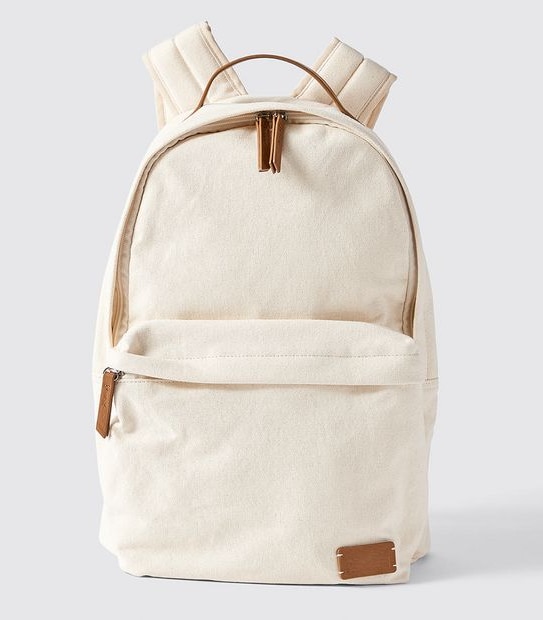 Round Top Canvas Backpack - Natural