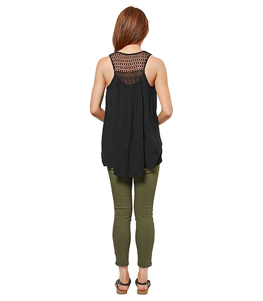 Crochet Detail Tank - Black