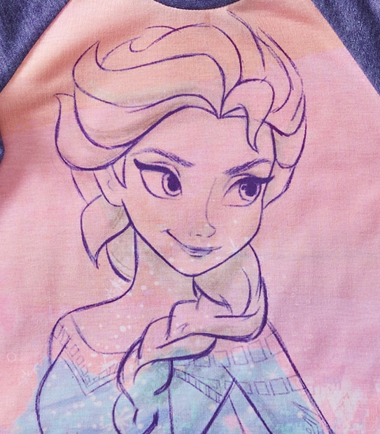 Disney Frozen Elsa Sketch Print Long Sleeve Top