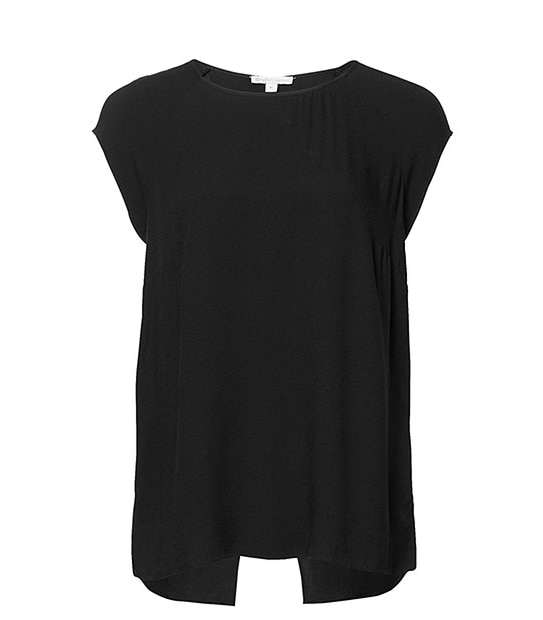 Split Back Shell Top - Black