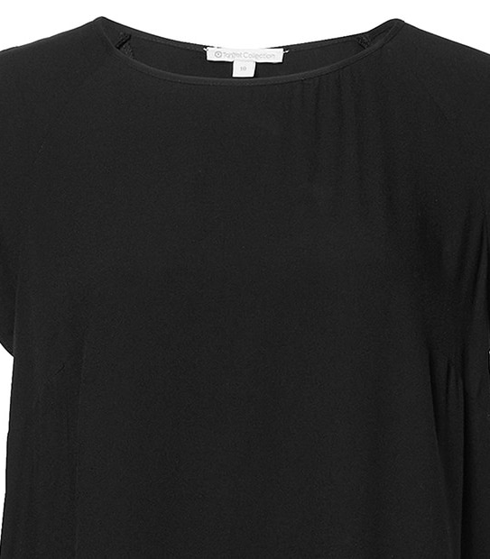 Split Back Shell Top - Black