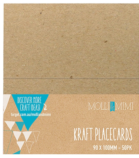 Molli & Mimi 50 Pack Place Cards - Kraft