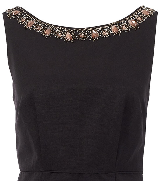 Beaded Neckline Evening Dress