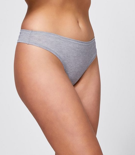 Lily Loves 3 Pack Lyocell G-String Briefs - Smokey Violet Stripe