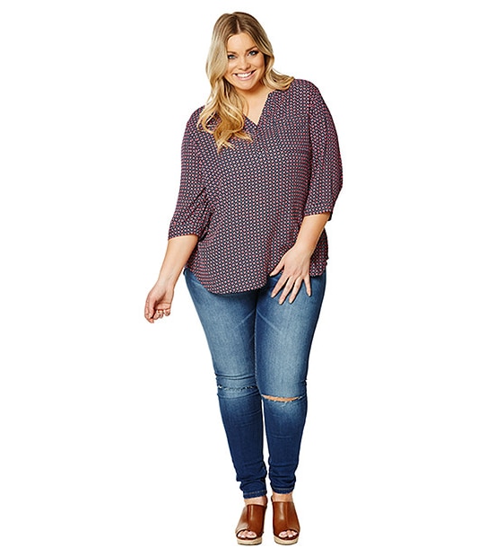 Belle Curve Print Crinkle Shirt 3 of 5