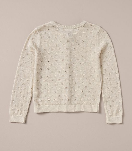 Metallic Pointelle Knit Cardigan