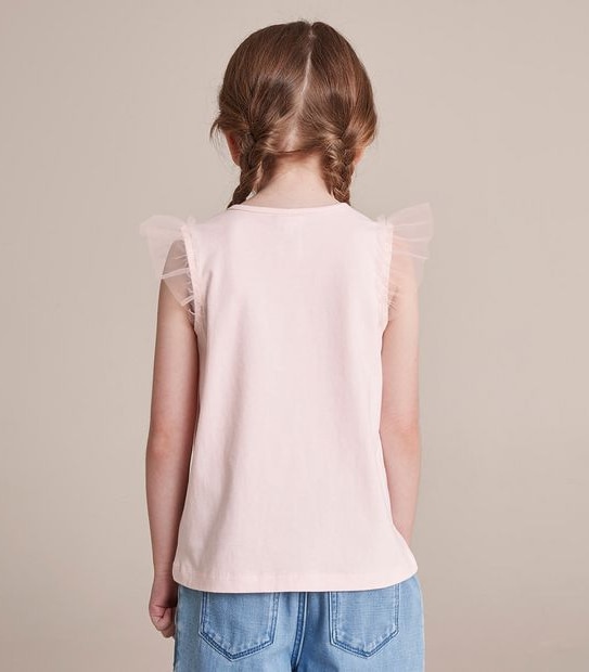 Sequin Swan Tulle Tank
