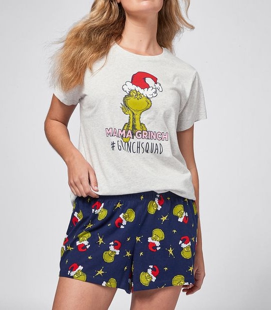 Dr Seuss Mama Grinch Shorts and T-Shirt Sleep Set