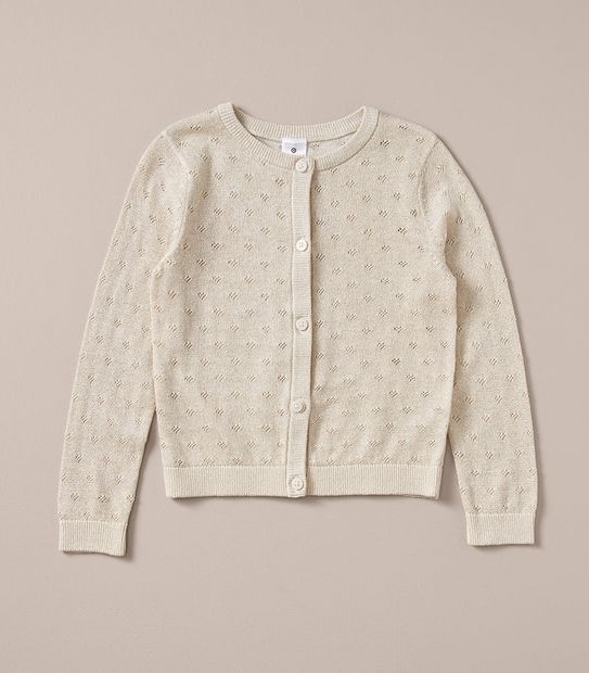 Metallic Pointelle Knit Cardigan