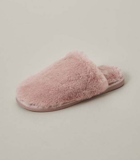 Womens Swansea III Faux Fur Scuff Slippers
