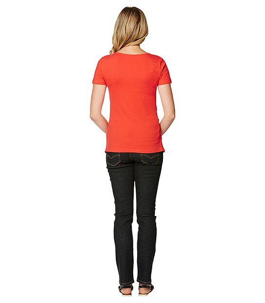 Basic Maternity T-Shirt - Hibiscus