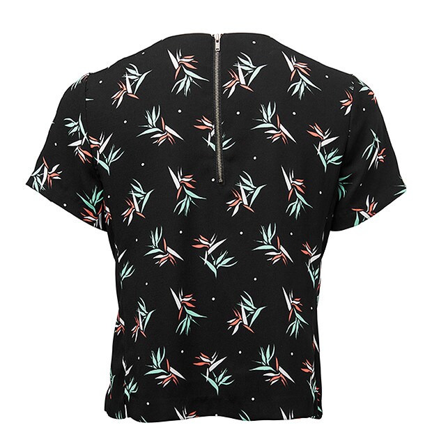 Spliced Top Black Print Target Australia