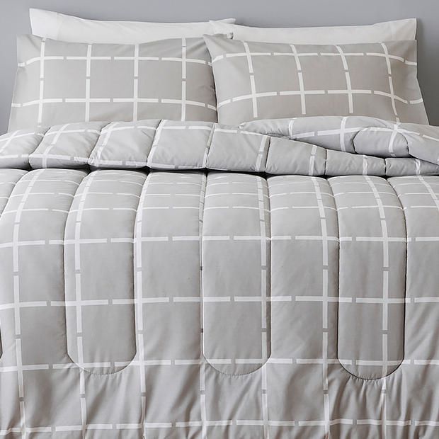 Dallas Comforter Grey Check Target Australia