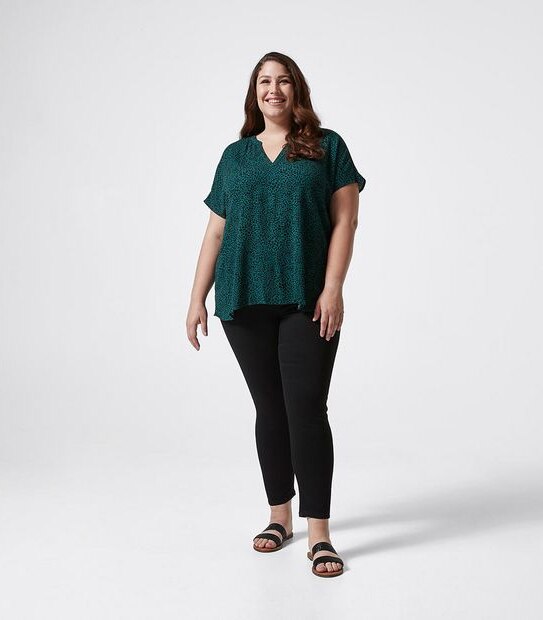 Belle Curve Dallas Shirred Neck Top
