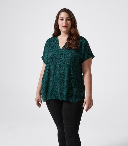 Belle Curve Dallas Shirred Neck Top