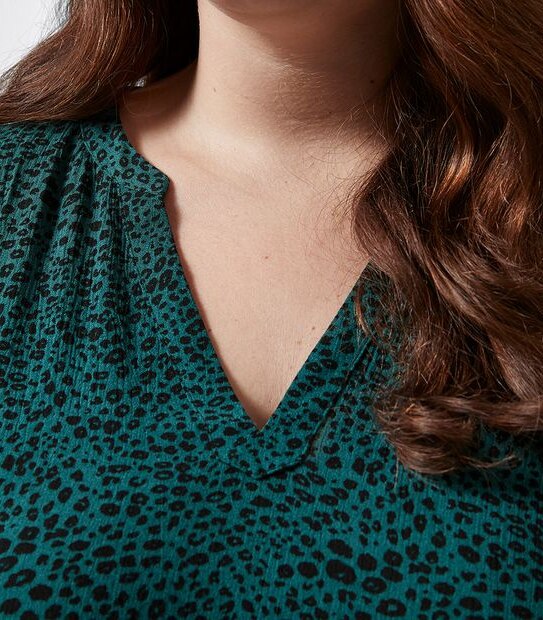 Belle Curve Dallas Shirred Neck Top