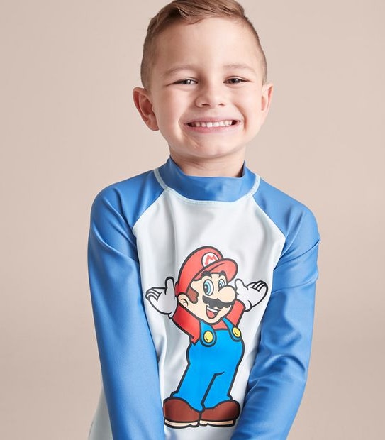 Super Mario Swim Rash Vest