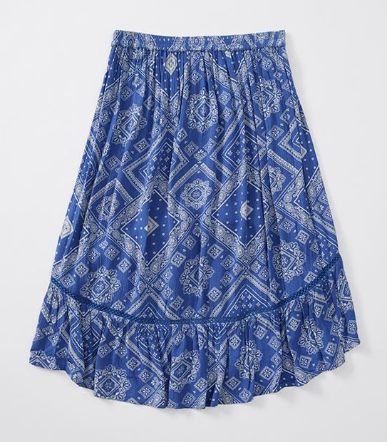 Midi High-Low Hem Skirt
