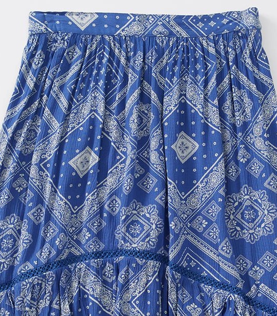 Midi High-Low Hem Skirt