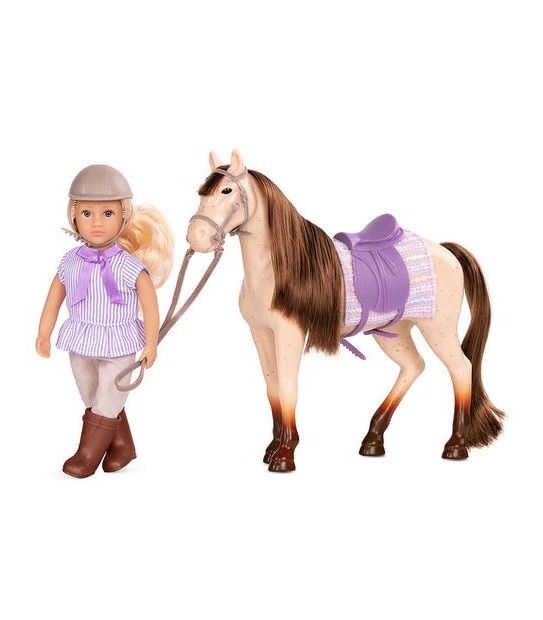 Lori Marjorie & Maple 15cm Mini Riding Doll & Horse Set