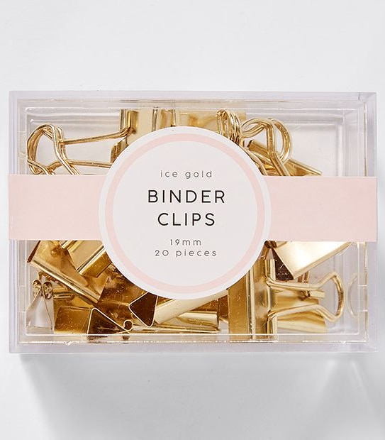 Ice Gold Binder Clips