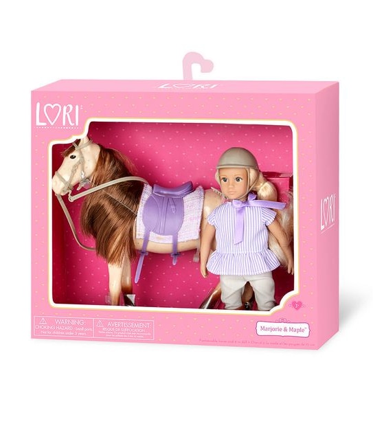 Lori Marjorie & Maple 15cm Mini Riding Doll & Horse Set