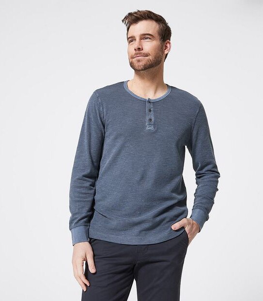 Slub Waffle Long Sleeve Top