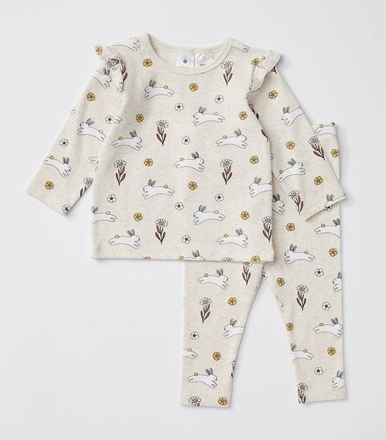 Baby Organic Cotton Rib Pyjama Set