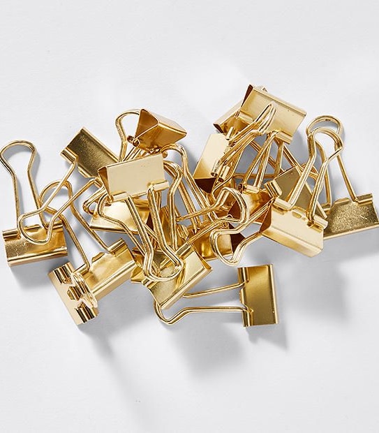 Ice Gold Binder Clips