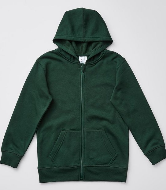Zip Through Fleece Hoodie - Bottle Green