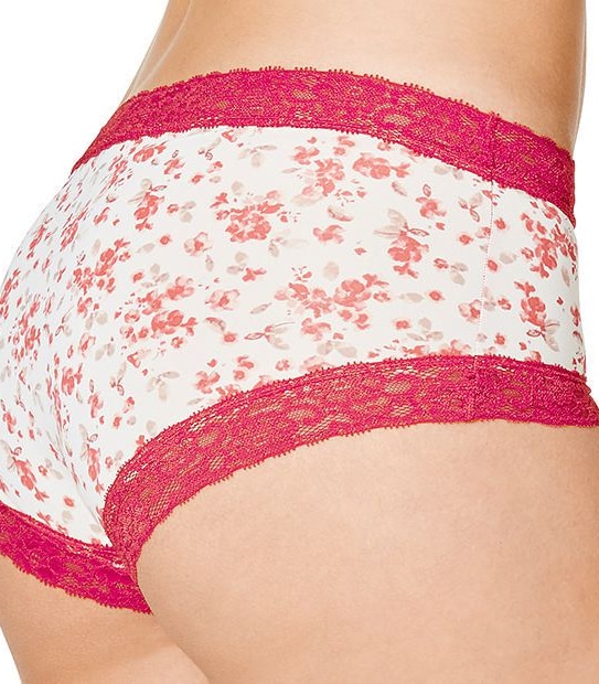 Micro Lace Boyleg Briefs - Floral Red 2 of 3