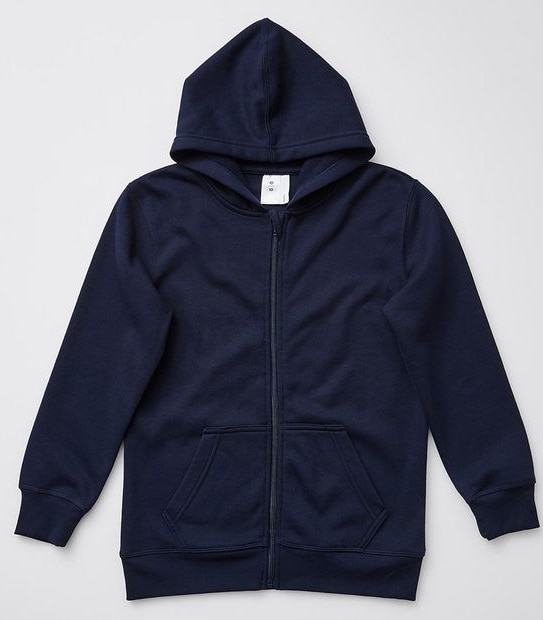 Zip Through Fleece Hoodie - Navy