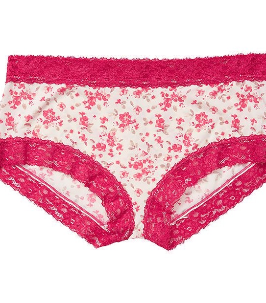 Micro Lace Boyleg Briefs - Floral Red 3 of 3