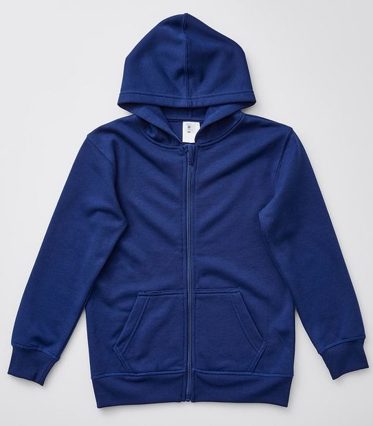 Zip Through Fleece Hoodie - Blue