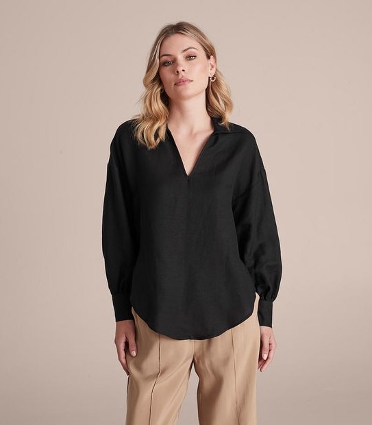 Preview Linen Blend Popover Shirt
