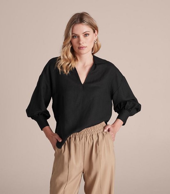 Preview Linen Blend Popover Shirt