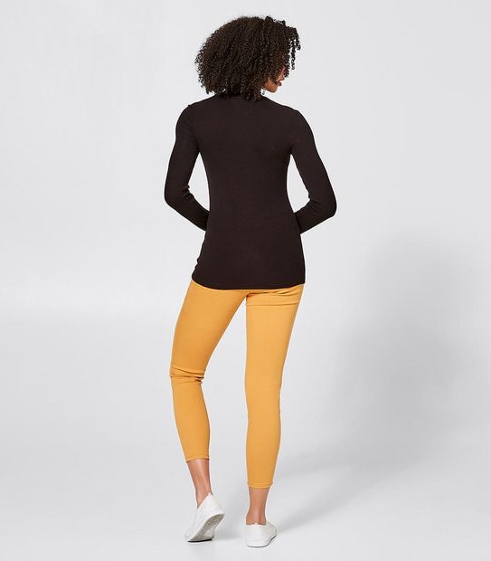 Mock Neck Rib Skivvy - Black