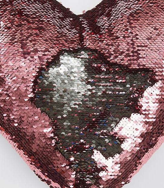 Sequin Heart Bedroom Cushion