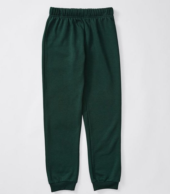 Fleece Cuffed School Trackpants - Green