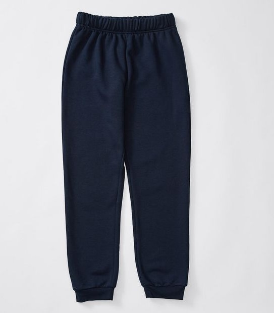 Fleece Cuffed School Trackpants - Navy Blue