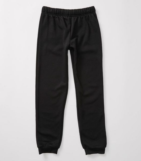Fleece Cuffed School Trackpants - Black