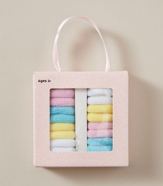 16 Pack Glitter Gift Box Hair Ties